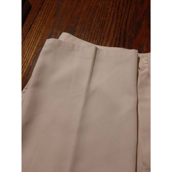 Size 14 Worthington Essential Cream Pleated Leg Rear Elastic Waist Trouser Pants - Picture 5 of 7